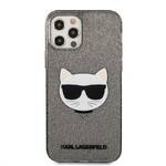 Obudowa dla telefonów komórkowych Karl Lagerfeld Choupette Head Glitter na Apple iPhone 12 Pro Max (KLHCP12LCHTUGLB) Czarny