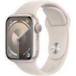 Inteligentny zegarek Apple Watch Series 9 GPS 41mm pouzdro z hvezdně bílého hliníku - hvězdně bílý sportovní řemínek - M/L (MR8U3QC/A)