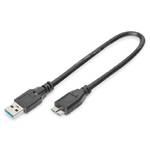 Kabel Digitus USB 3.0 / USB Micro B, 0,5m (AK-300117-005-S) Czarny
