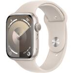 Inteligentny zegarek Apple Watch Series 9 GPS 45mm pouzdro z hvezdně bílého hliníku - hvězdně bílý sportovní řemínek - M/L (MR973QC/A)