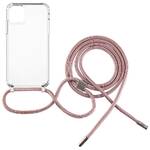 Obudowa dla telefonów komórkowych FIXED Pure Neck s růžovou šňůrkou na krk na Apple iPhone 11 (FIXPUN-428-PI) przezroczysty