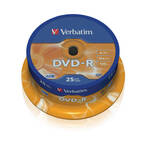 Dysk Verbatim DVD-R 4,7GB, 16x, 25 szt. (43522)