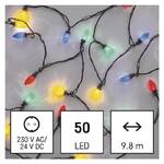 Christmas Lights EMOS 50 LED řetěz, barevné žárovky, 9,8 m, multicolor, multifunkce (D5ZM01)