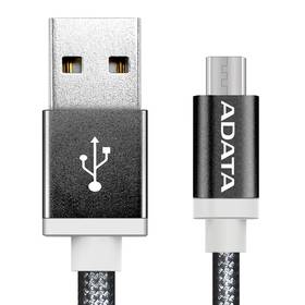 Kabel ADATA USB/micro USB, 1m, pletený (AMUCAL-100CMK-CBK) černý