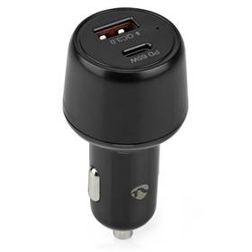 Zasilacz samochodowy Nedis 1×USB, 1×USB-C, 65W (CCPD65W100BK) Czarny