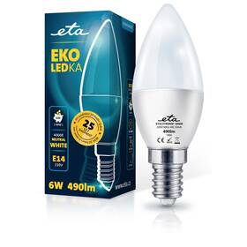 ETA EKO LEDka sviečka 6W, E14, neutrálna biela (C37W6NW)