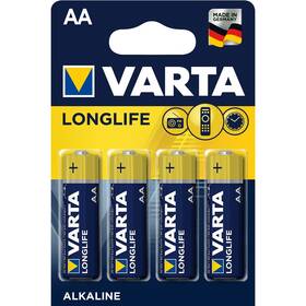 Batéria alkalická Varta Longlife AA, LR06, blistr 4ks (4106101414)