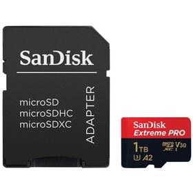 SanDisk Micro SDXC Extreme Pro 1 TB UHS-I U3  (170R/90W) + adaptér (SDSQXCZ-1T00-GN6MA)