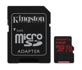 Kingston Canvas React microSDXC 64GB UHS-I U3 (100R/80W) + adaptér (SDCR/64GB) (jako nové 8801764671)