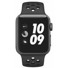 Chytré hodinky Apple Watch Nike+ Series 3 GPS 38mm pouzdro z vesmírně šedého hliníku - antracitový/černý sportovní řemínek Nike (MTF12CN/A)