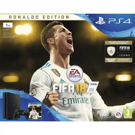 Konsola do gier Sony PlayStation 4 1TB + FIFA18 Ronaldo Edition + PS Plus 14 dní (PS719916765) Czarna