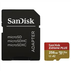 Paměťová karta SanDisk Micro SDXC Extreme Plus 256GB UHS-I U3 (170R/90W) + adapter (SDSQXBZ-256G-GN6MA)