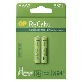 Bateria Ładowanie GP ReCyko Cordless, HR03, AAA, 650mAh, NiMH, krabička 2ks (B2416)