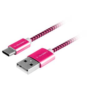 GoGEN USB / USB-C, 1m, opletený (USBAC100MM25) fialový