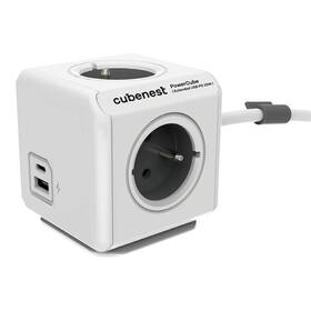 CubeNest Powercube Extended USB PD 20W, USB, USB-C, 4x zásuvka, 1,5m (PC420GY) sivý/biely