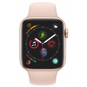 Inteligentny zegarek Apple Watch Series 4 GPS 44mm złota aluminiowa obudowa - sportowy pasek w kolorze różowego piasku (MU6F2HC/A)