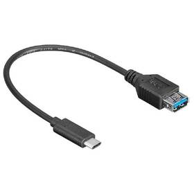 Kabel AQ USB 3.1 USB-C samec - USB 3.0 A samice , 0.2 m (xaqcc68002) černá barva