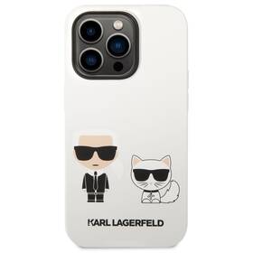 Karl Lagerfeld and Choupette Liquid Silicone na Apple iPhone 14 Pro Max (KLHCP14XSSKCW) biely