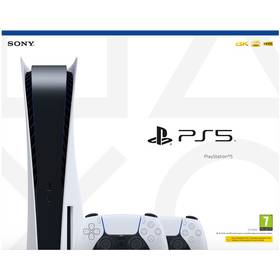 Sony PlayStation 5 + 2x bezdrátový ovladač DualSense (PS711000036479) biela