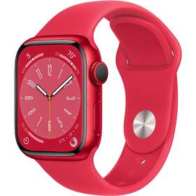 Apple Watch Series 8 GPS + Cellular 41mm puzdro z hliníka (PRODUCT)RED - (PRODUCT)RED športový remienok (MNJ23CS/A)