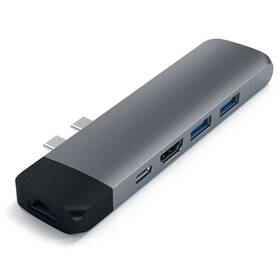 Satechi USB-C PRO Hub (HDMI 4K, Pass Through Charging, 1x USB 3.0, 1x MicroSD, Ethernet) (ST-TCPHEM) šedý