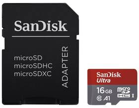 SanDisk Micro SDHC Ultra Android 16GB UHS-I U1 (98R/10W) + adapter (SDSQUAR-016G-GN6MA) černý