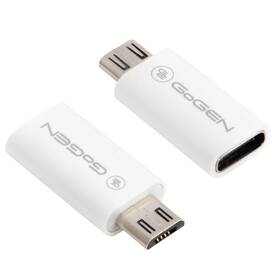 GoGEN micro USB (M) / USB-C (F) (MICUSBCMF01) bílá