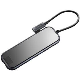 Baseus USB-C/3x USB 3.0, HDMI, RJ45, USB-C PD (CAHUB-DZ0G) šedý (vrácené zboží 8801249829)