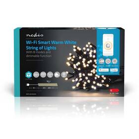 Nedis SmartLife LED, Wi-Fi, Teplá bílá, 200 LED, 20 m, Android / IOS (WIFILX01W200)