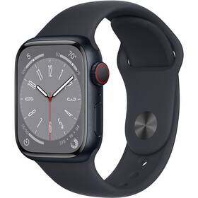 Apple Watch Series 8 GPS + Cellular 45mm puzdro z tmavého atramentového hliníka - tmavo atramentový športový remienok (MNK43CS/A)