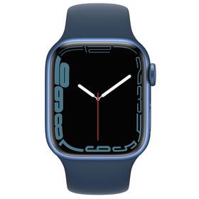 Apple Watch Series 7 GPS, 45mm púzdro z modrého hliníka - hlbokomorsko modrý športový remienok (MKN83VR/A)