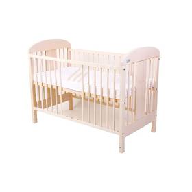 Drewniane łóżeczko dla dziecka For Baby Miluška / Kolor drewna - biały przeźroczysty