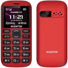Aligator A720 4G Senior + nabíjecí stojánek (A720RB) černý/červený