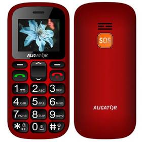 Mobilní telefon Aligator A321 Senior Dual SIM (A321RB) černý/červený
