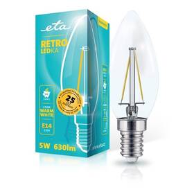 ETA RETRO LEDka sviečka filiament 5W, E14, teplá biela (C37W5WWF)