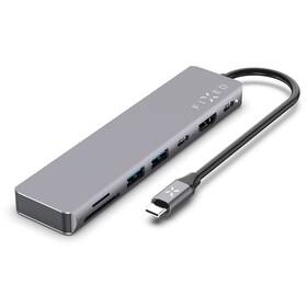 USB Hub FIXED USB-C/2x USB 3.2, HDMI, USB-C, USB-C PD 87W, SD, Micro SD (FIXHU-CAD-GR) sivý