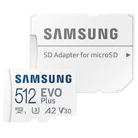 Samsung Micro SDXC EVO+ 512GB UHS-I U3 (130R) + SD adaptér (MB-MC512KA/EU)