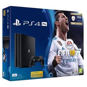 Konsola do gier Sony PlayStation 4 PRO 1TB + FIFA18 + PS Plus 14 dni (PS719914365) Czarna