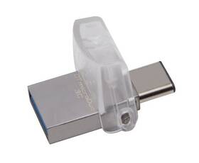 Kingston DataTraveler MicroDuo 3C 128GB OTG USB-C/USB 3.1 (DTDUO3C/128GB) strieborný