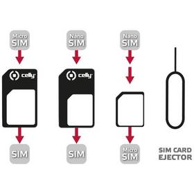 Adapter Celly z nanoSIM na microSIM a miniSIM karty SIMKITAD (SIMKITAD)