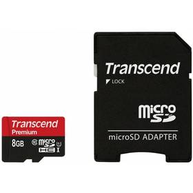 Transcend MicroSDHC Premium 8GB UHS-I U1 (45MB/s) + adaptér (TS8GUSDU1)