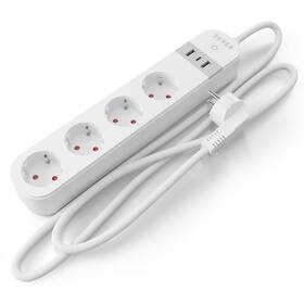 Przedłużacz Tesla Smart PS300, 4x zásuvka/1x USB-C/2x USB-A (TSL-SPL-SPS300) Biały