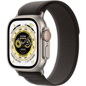Apple Watch Ultra GPS + Cellular, 49mm titánové puzdro - čierno-šedý trailový ťah - M/L (MQFX3CS/A)
