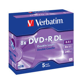 Verbatim DVD+R DualLayer, 8,5GB, 8x, 5ks (43541) (poškozený obal 8801187883)