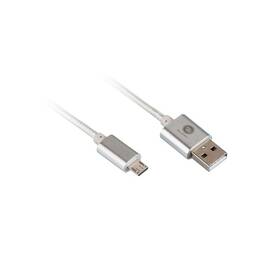 GoGEN USB/micro USB, 1m, oplétáný (MICUSB 100 MM05) strieborný