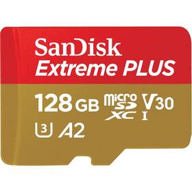 SanDisk Micro SDHC Extreme Plus 128GB UHS-I U3 (200R/90W) + adaptér (SDSQXBD-128G-GN6MA)
