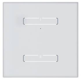 Kontroler iNELS dotykový skleněný, ostré hrany, 2 tlačítka (RFGB-20/W) Biały