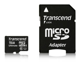 Transcend MicroSDHC 16GB UHS-I U1 (90MB/s) + adapter (TS16GUSDHC10U1)