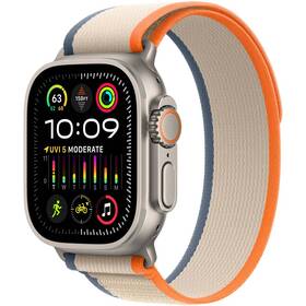 Apple Watch Ultra 2 GPS + Cellular, 49mm pouzdro z titanu - oranžovo-béžový trailový tah - S/M (MRF13CS/A)