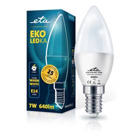 LED žiarovka ETA EKO LEDka sviečka 7W, E14, teplá biela (C37W7WW)